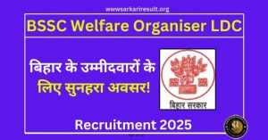 BSSC Welfare Organiser LDC Recruitment 2025
