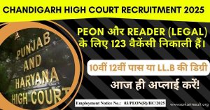 Chandigarh High Court Recruitment 2025