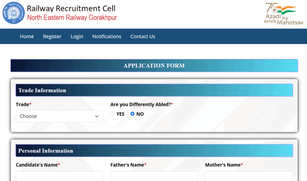 Online Apply RRC NER Gorakhpur Apprentice Bharti 2025