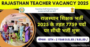 Rajasthan Teacher Vacancy 2025